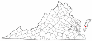 Location of Nassawadox, Virginia