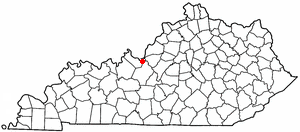 Location of Muldraugh, Kentucky