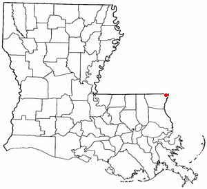Location of Angie, Louisiana