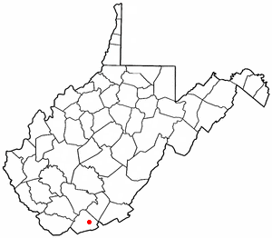 Location of Athens, West Virginia