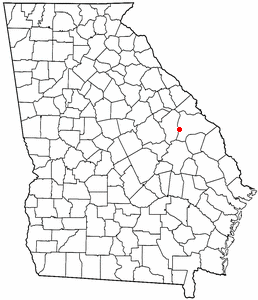 Location of Vidette, Georgia