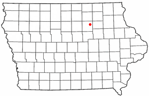 Location of Clarksville, Iowa