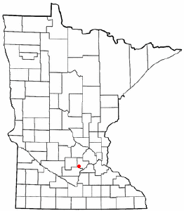 Location of Hamburg, Minnesota