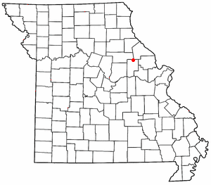 Location of Middletown, Missouri