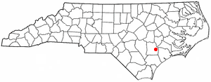 Location of Beulaville, North Carolina