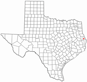 Location of Hemphill, Texas