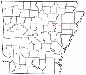 Location of Russell, Arkansas