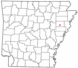 Location of Wynne, Arkansas