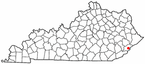 Location of Whitesburg, Kentucky