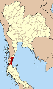 Map of Thailand highlighting Chumphon Province