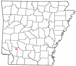 Location of Blevins, Arkansas