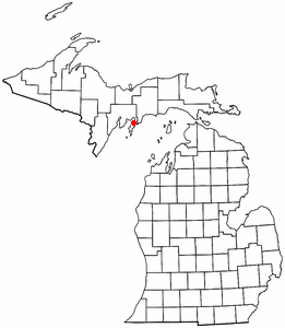 Location of Farden, Michigan