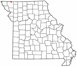 Location of Hopkins, Missouri