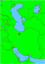 Map of Iran and surrounding lands, showing location of Tehran