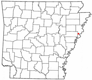 Location of Anthonyville, Arkansas