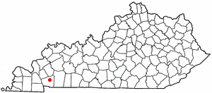 Location of Cadiz, Kentucky