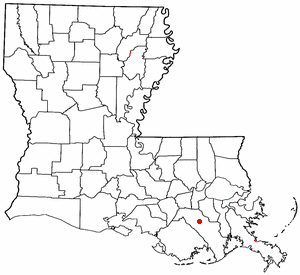 Location of Mathews, Louisiana