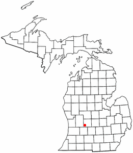 Location of Clarksville, Michigan