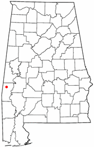 Location of Lisman, Alabama