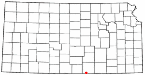 Location of Caldwell, Kansas