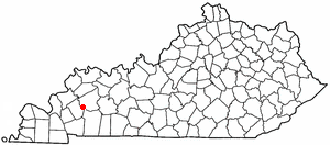 Location of Dawson Springs, Kentucky