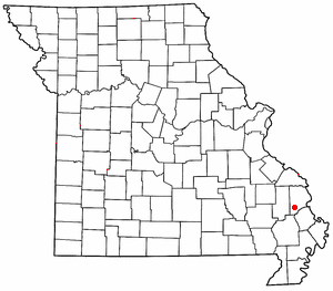 Location of Whitewater, Missouri