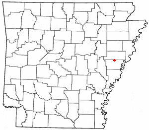 Location of Haynes, Arkansas