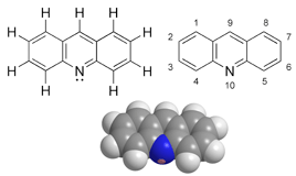 Chemical structure of acridine