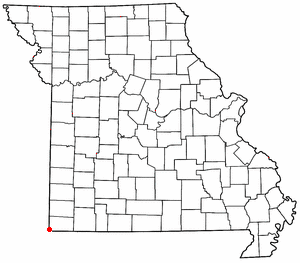 Location of South West City, Missouri