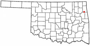Location of Oaks, Oklahoma