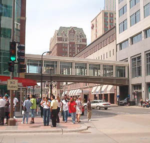  connect many downtown buildings