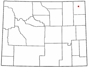 Location of Hulett, Wyoming