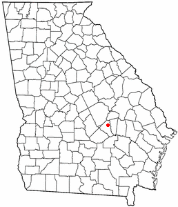 Location of Glenwood, Georgia