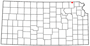 Location of Bern, Kansas