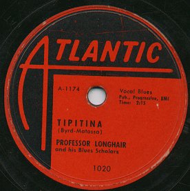 Label of Atlantic Records 78 by Professor Longhair