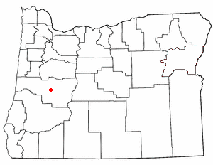 Location of Lowell, Oregon