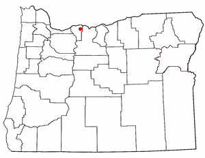 Location of Odell, Oregon