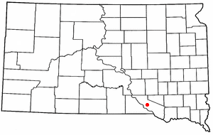 Location of Geddes, South Dakota