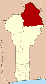 Map of Benin highlighting the province