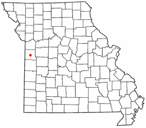 Location of Harrisonville, Missouri