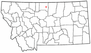 Location of West Havre, Montana