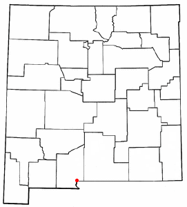 Location of Anthony, New Mexico