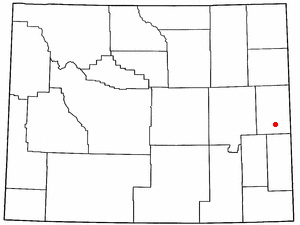 Location of Lusk, Wyoming