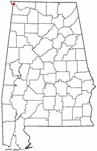 Location of Waterloo, Alabama