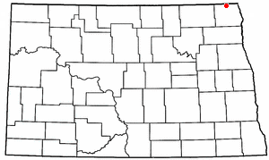 Location of Neche, North Dakota