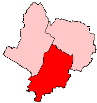 Leicester South constituency, shown within .
