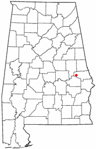 Location of Loachapoka, Alabama