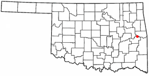 Location of Tamaha, Oklahoma