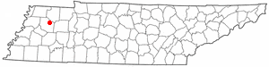 Location of Bradford, Tennessee