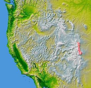 The Front Range is shown highlighted on a map of the western United States